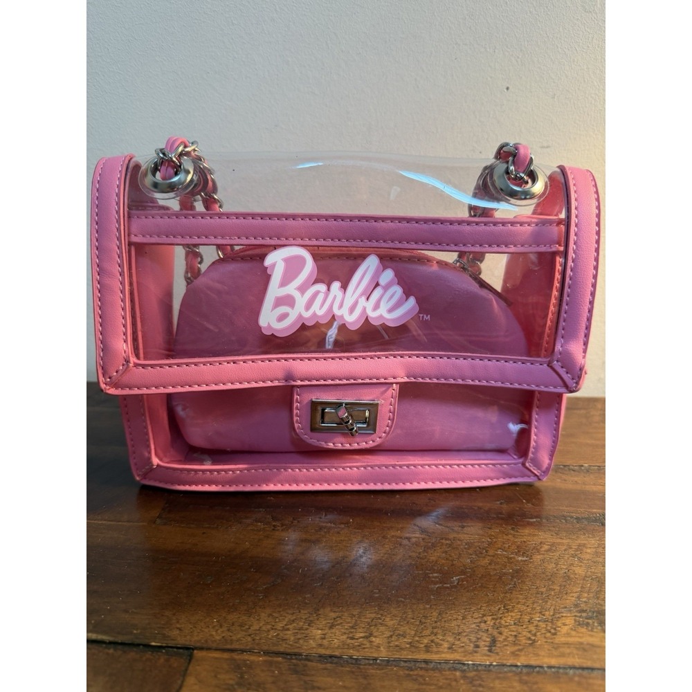 Barbie Clear Plastic Purse Bag Cross Body Shoulder Matching Makeup Bag  Viral - Picture 12 of 14